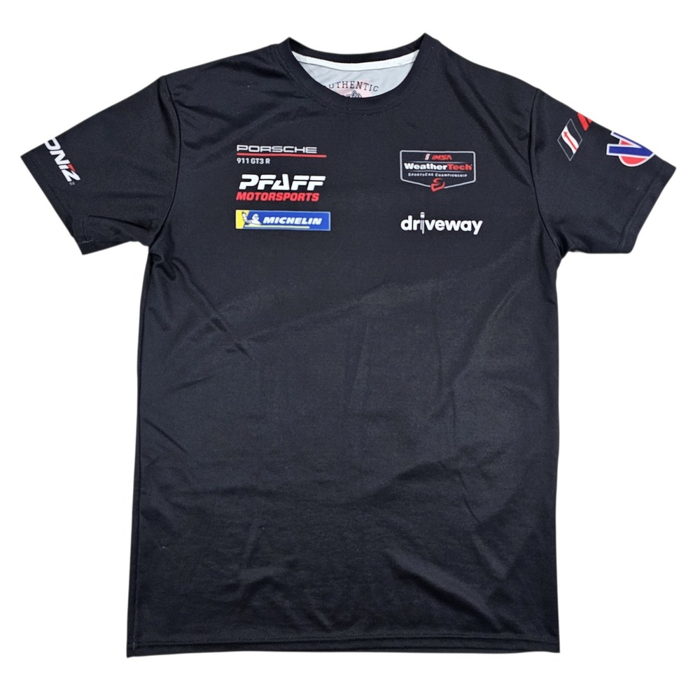 Toronto Motorsports Porsche Mens M Black Pfaff Motorsports Racing Crew T-Shirt